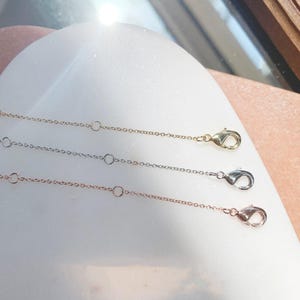 Adjustable Necklace Extender (1.5"-5") in Gold, Silver, Rose Gold | Dainty Minimalist Everyday Gift Jewelry | Honeycat