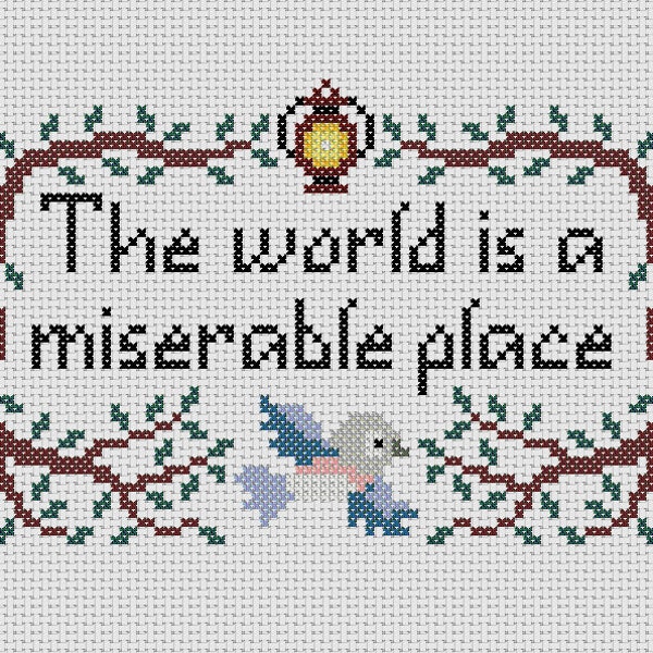 The World Is a Miserable Place Beatrice Cross Stitch Pattern Over the Garden Wall (PDF)