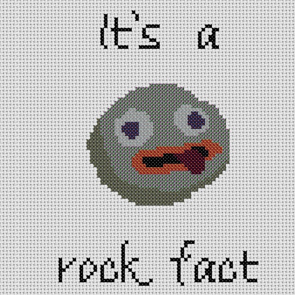 It's a Rock Fact Cross Stitch Pattern Over the Garden Wall (PDF)