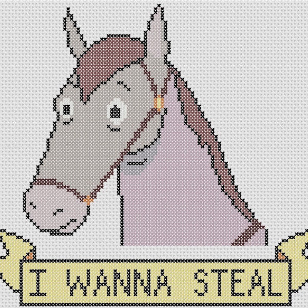 I Wanna Steal - Over the Garden Wall - Fred the Horse Cross Stitch Pattern (PDF)