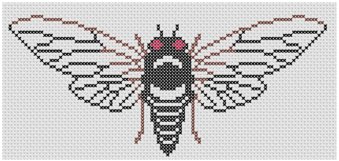 Cicada With Spread Wings Cross Stitch PDF Pattern - Etsy