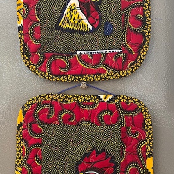 African Fabric Potholders for the Kitchen, as Gifts or Wall Art!