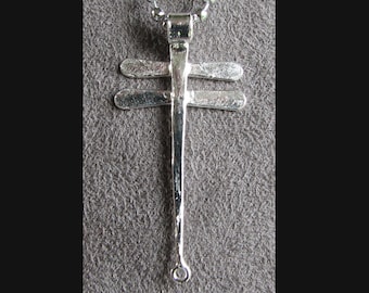 Sterling Silver Hand-Forged Dragonfly Pendant (item "A")