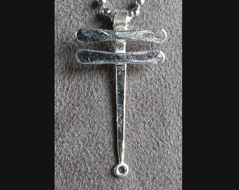 Sterling Silver Hand-Forged Dragonfly Pendant (item "B")