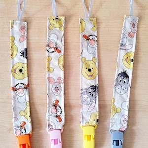 Winnie inspired Baby Pacifier Clips. Handmade. Sold separately or as a set