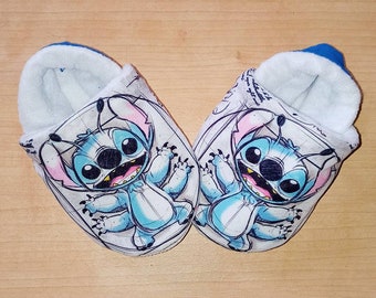 Stitch inspired Baby Booties. Size newborn to US 6. Handmade