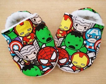 Avengers Inspired Baby Booties. Newborn to US 6.