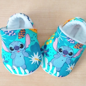 Stitch inspired Baby Booties. Size newborn to US 6. Handmade.