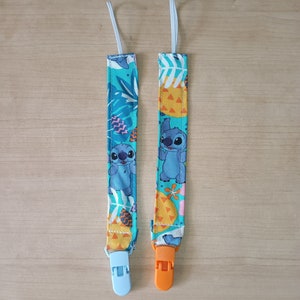 Stitch inspired Baby Pacifier clip set or sold separately. Handmade
