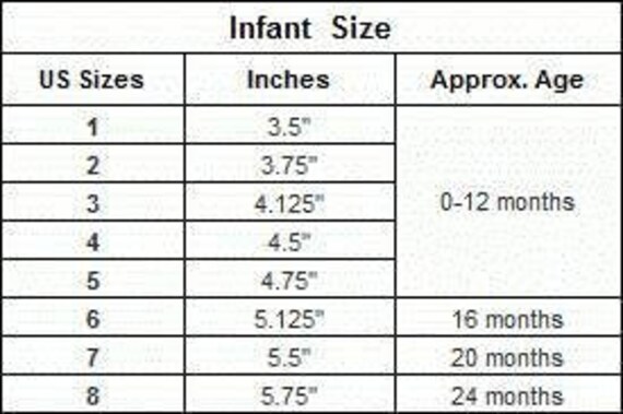 Infant size 7 shop in us