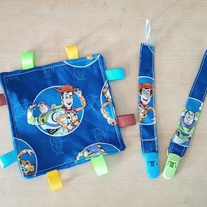 Toy Baby Pacifier clips and Crinkle Toy. Sold separately or as a set. Handmade.