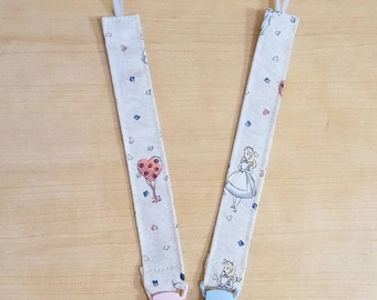 Alice in Wonderland Inspired Baby Pacifier Clips. Handmade.