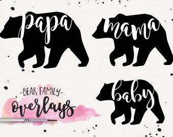 Bear Family Clipart Overlays Mama Papa Baby Graphic Design Boutique Bear Family Clipart Overlays Mama Papa Baby Graphic Design Boutique