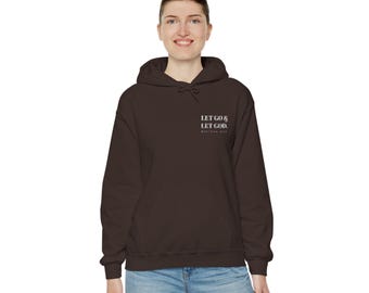 Lass los und vertraue auf Gott. Matthäus 6,26 Hoodie | Sweatshirt mit Bibelvers-Motiv | Weißes Logo