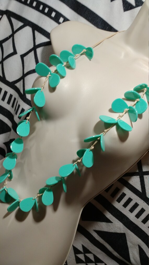 Vintage Turquoise Blue/Green Long Pendant Necklace - image 6