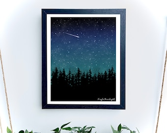 Wydruk artystyczny nocnego nieba Aurora