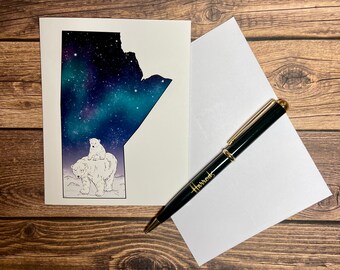 Pusta kartka z pozdrowieniami Mama Polar i Cub