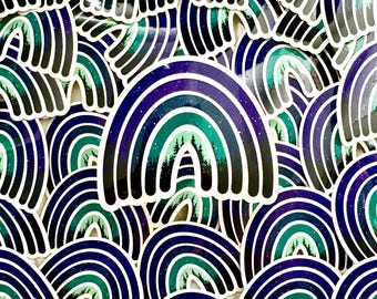 Naklejka Tęczowa Zorza Polarna