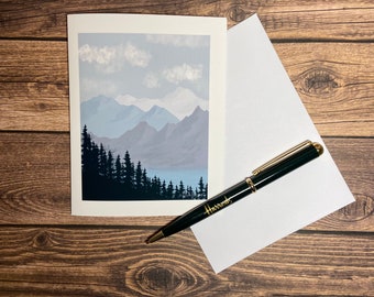 Blank Greeting Card Mountain Range
