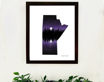 Fioletowy nadruk Manitoba Moonlight