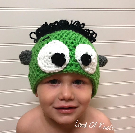Crochet Halloween Hat, Frankenstein Hat, Toddlwr Frankenstein Hat