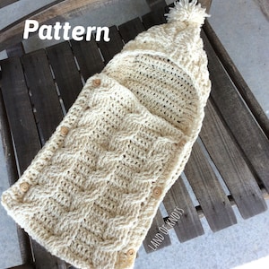 PATTERN, crochet swaddle pattern, cable crochet pattern, crochet infant swaddle pattern, baby cocoon pattern, baby swaddle pattern.