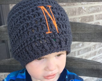 Personalized crochet beanie, Monogram beanie, crochet beanies, personalized winter hats, initital hat, crochet hats