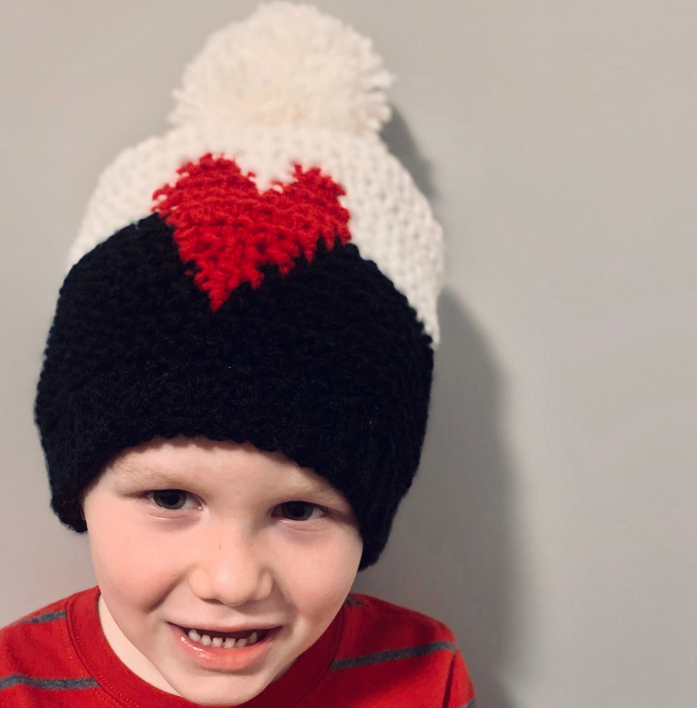 Crochet Heart Beanie Heart Beanie Valentine's Kids Etsy Sweden