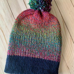 Rainbow Crochet Slouchy Beanie: Women&#39;s Winter Hat