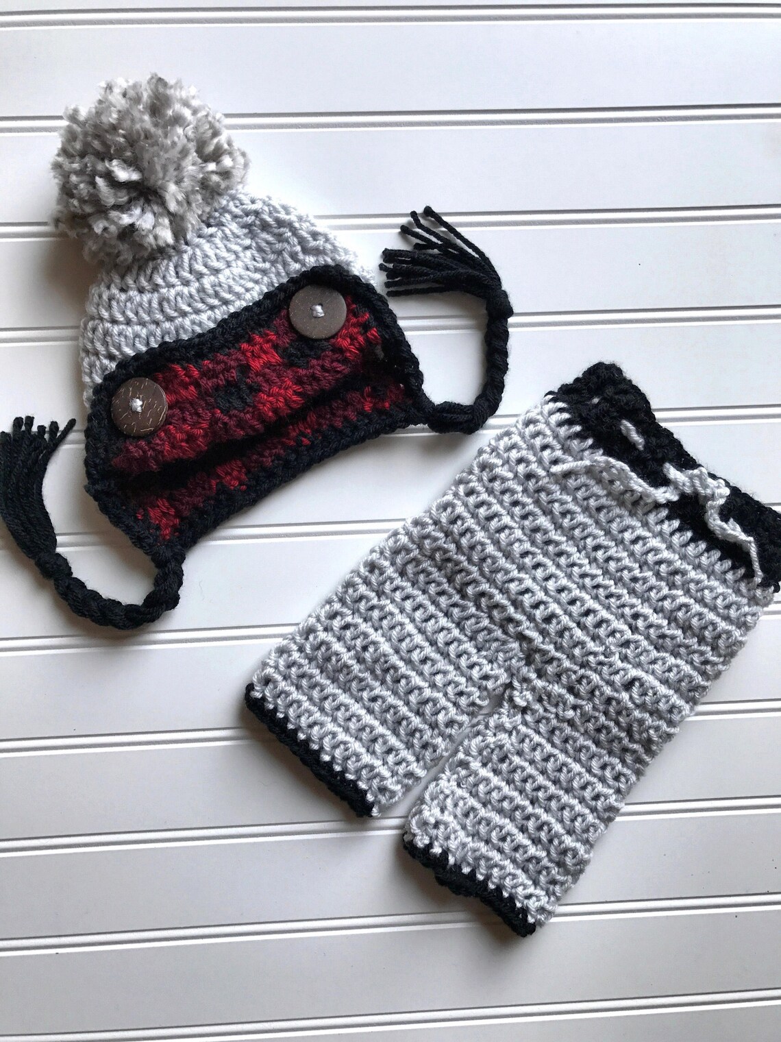 Crochet Lumberjack Outfit Lunberjack Hat Crochet Plaid Hat Etsy