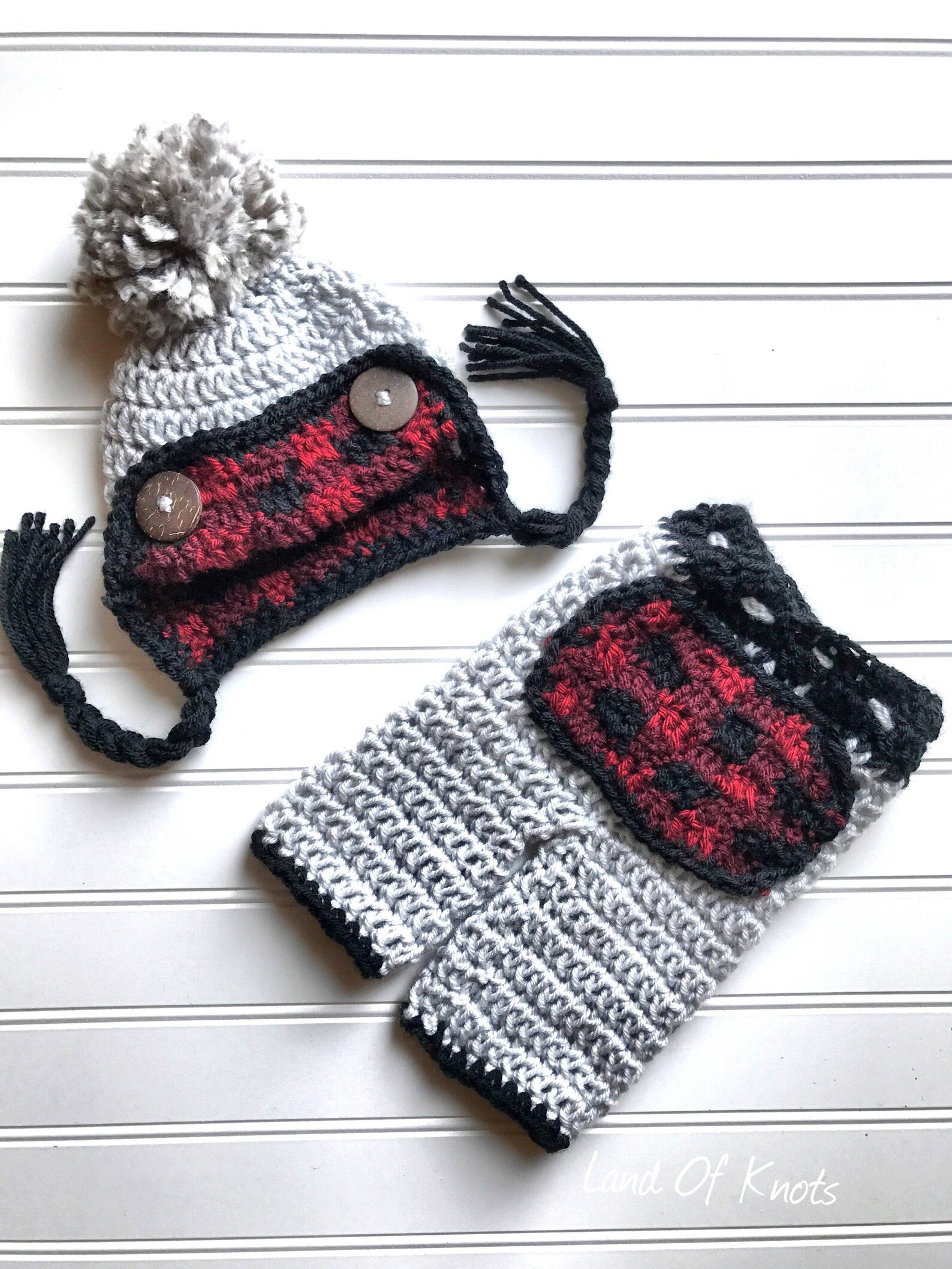 Crochet Lumberjack Outfit Lunberjack Hat Crochet Plaid Hat Etsy