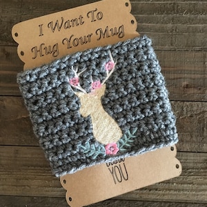 coffee cozy, travel mug cozy, coffee mug cozy, coffee gifts, deer coffee cozy, deer gifts, coffee cozy, deer mug,