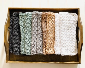 Cotton washcloths, handmade, farmhouse decor