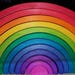 Wooden rainbow puzzle stacker, extra large rainbow, wooden puzzle, waldorf inspired, 3.75" thick