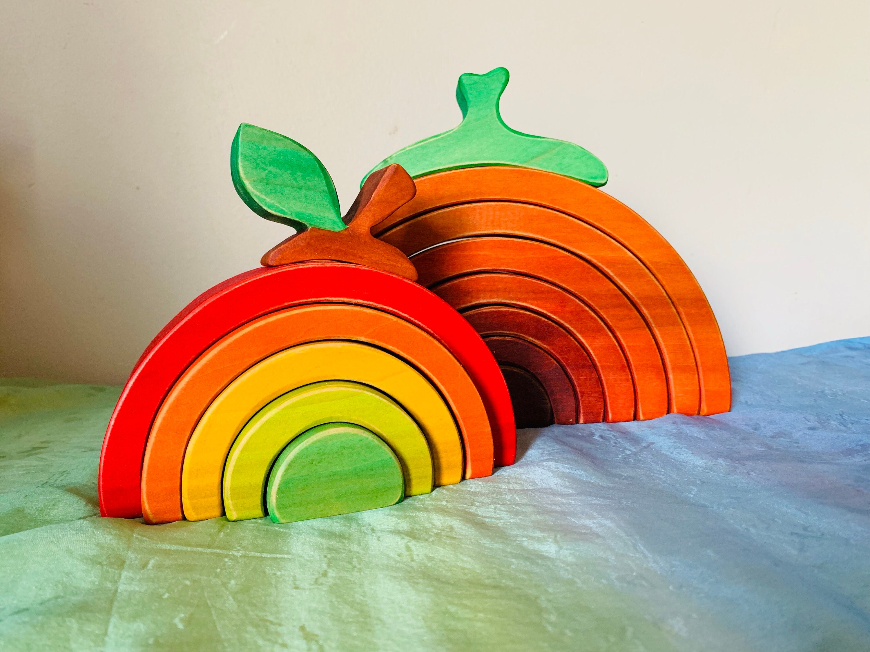 Apple stacker puzzle wooden apple wooden apple stacker Etsy