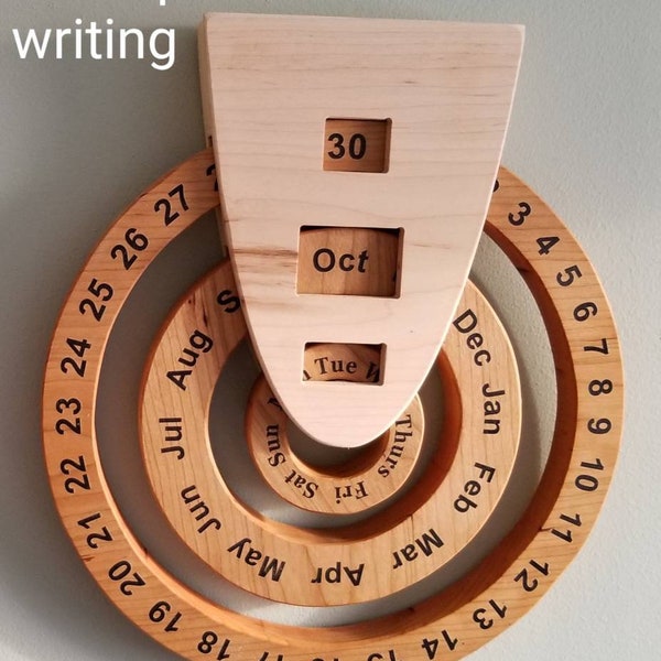 Perpetual calendar, wooden perpetual calendar, wood calendar, perpetual calender, never ending calendar,