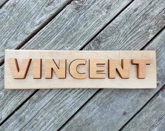 Custom name puzzles, wooden name puzzles, heirloom gift, children's name puzzle,  custom puzzle, spelling puzzle