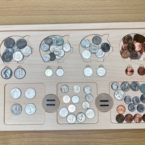 Money board, wooden math board, educational materials, wooden money board, image 7