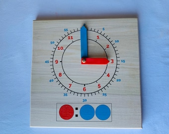 Analog to digital clock learning kit,  Montessori clock, Telling time, Learn to tell time, Learning clock, homeschool clock, wooden clock