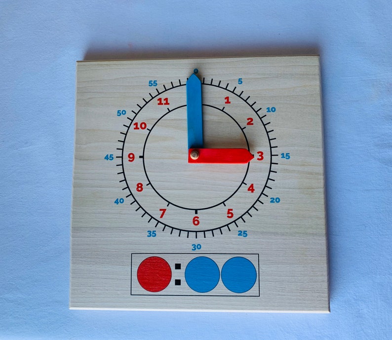 Montessori clock Analog to digital clock learning kit Learn to tell time wooden clock homeschool clock Telling time Learning clock