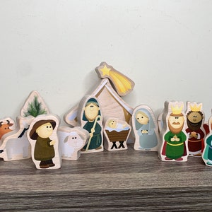 Wooden Nativity set, Nativity play set, Nativity scene, Nativity Story, Christmas story, christian play set, Christmas decoration