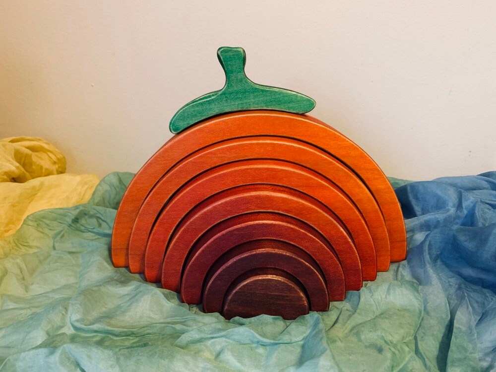 Stackable Pumpkins Toy Pumpkin Stacker, Pumpkin Puzzle Stacker, Wooden Toy, Waldorf Inspired ...