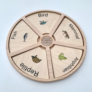Wooden tray, sorting tray, animal classification tray inserts, educational materials, Montessori, homeschooling