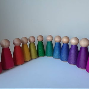 Rainbow peg dolls, wooden pegs, rainbow pegs, peg dolls