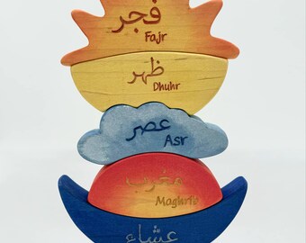 Ramadan balancing prayer blocks, wooden balancing prayer rocks