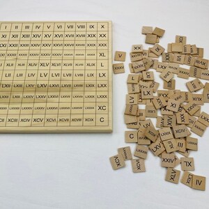 Roman Numeral Board, Montessori Math Set, Roman Numeral 100 Board, 100 ...