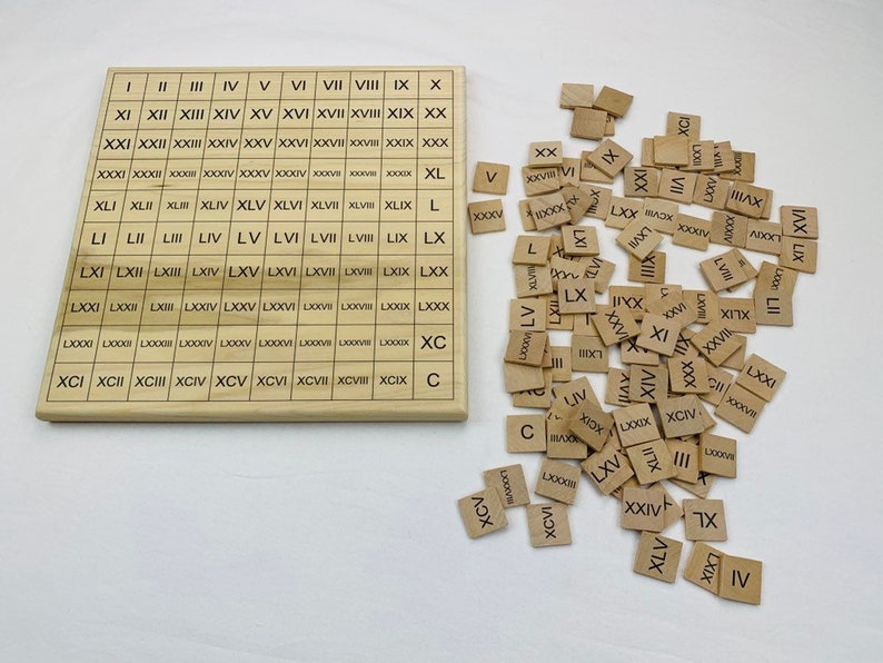 Roman Numeral Board Montessori Math Set Roman Numeral 100 Etsy
