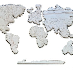 Continents of the world trays, geography educational materials, world map study, interactive montessori map, gift for montessori child image 3