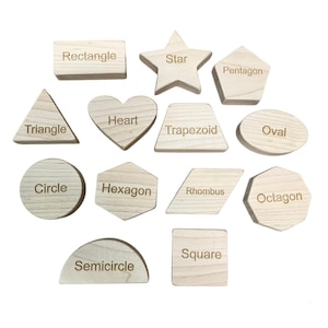 Wooden Shapes blocks, building blocks, bloks to help learn shapes, basic shapes educational item