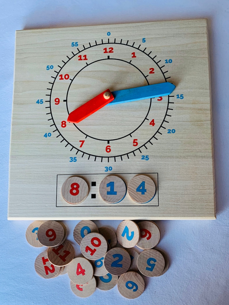 Analog to Digital Clock Learning Kit Montessori Clock Etsy
